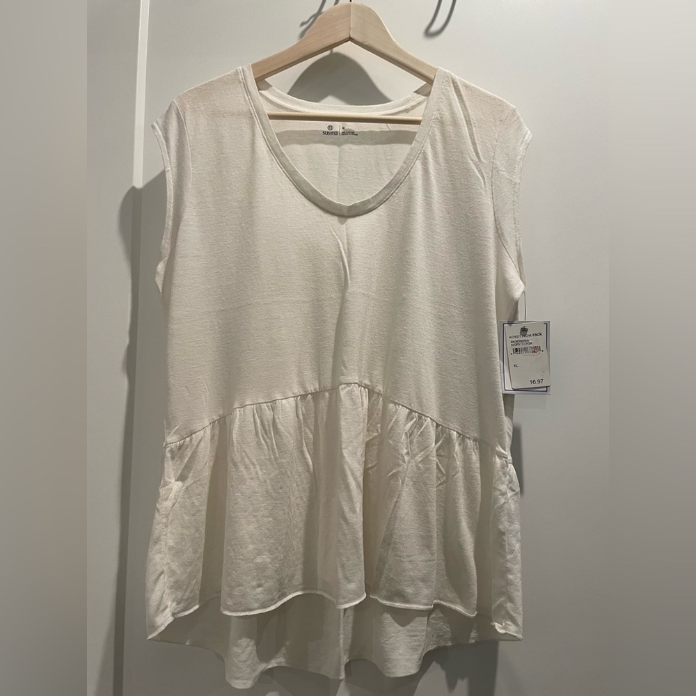 Susina Ivory Cap Sleeve Blouse